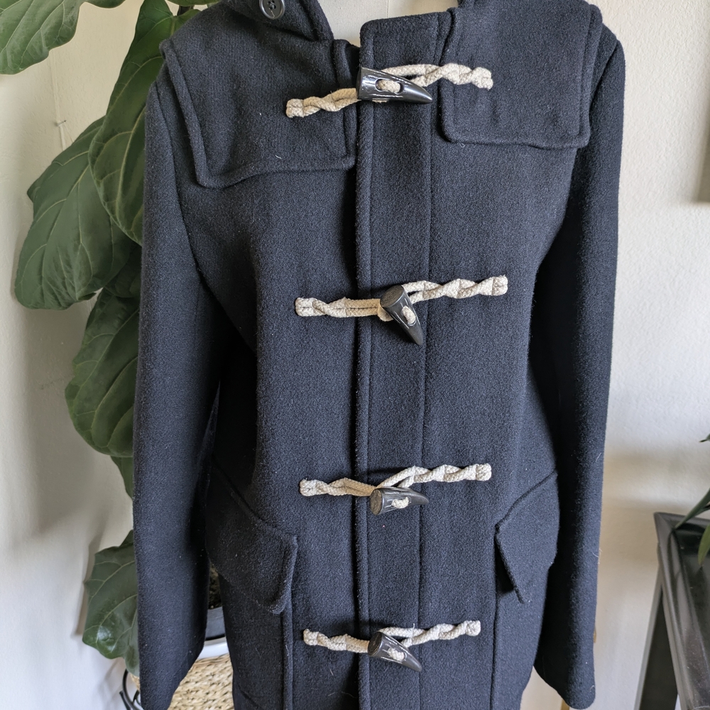 Uniqlo Black Pea Coat with Toggle Closures